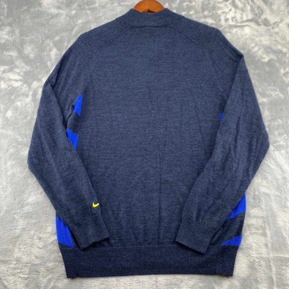 Nike Golf Tour Performance Mens Medium Merino Wool Blend 1/4 Zip Sweater 482195